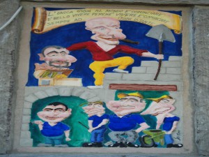 Dettaglio Agriturismo - Caricatura su Bassorielievo