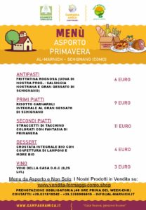 Menu Asporto e Vendita Prodotti BIO